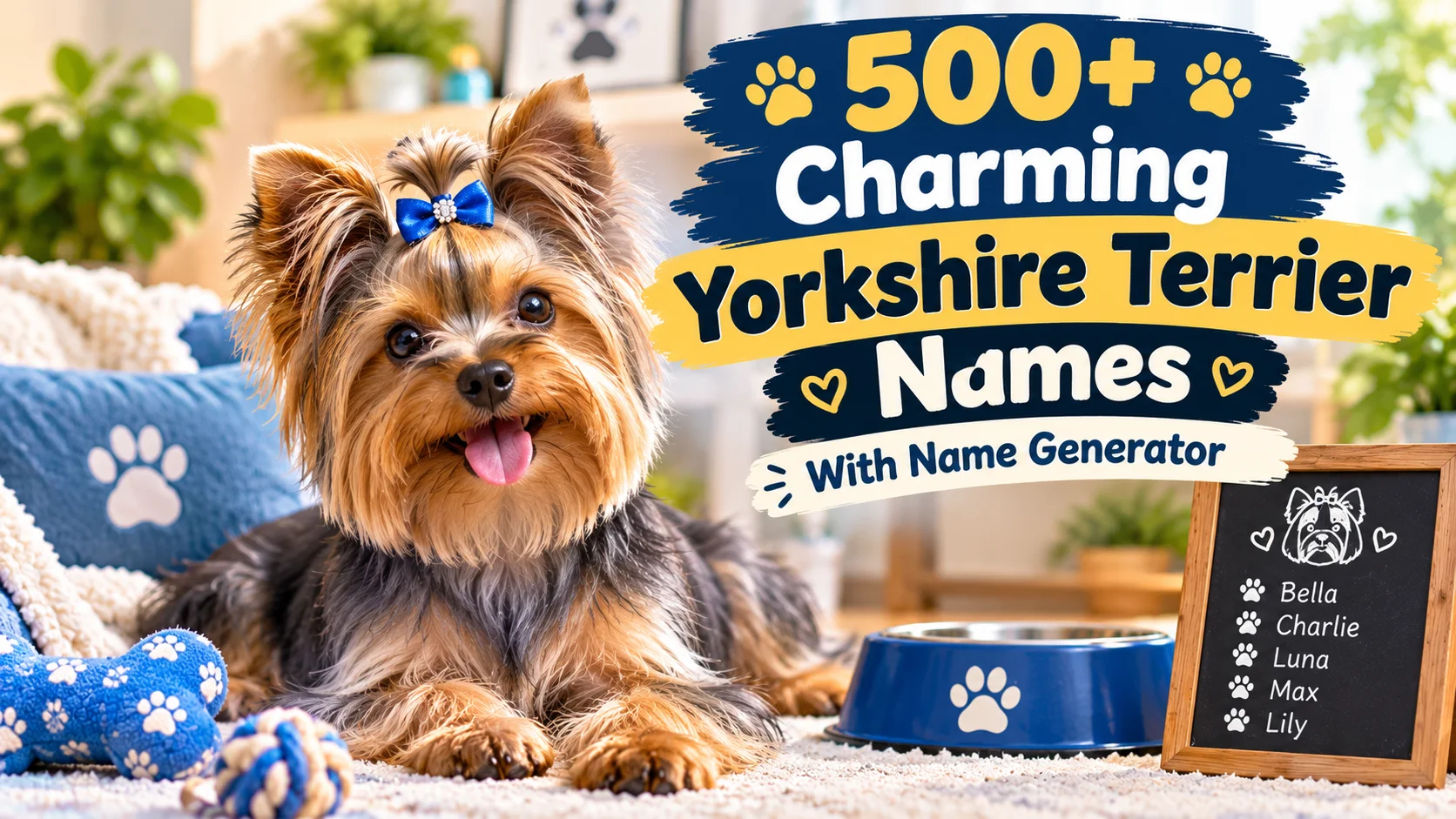 500+ Charming Yorkshire Terrier Names With Name Generator